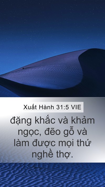 Xuất Hành 31:5 VIE Mobile Phone Wallpaper - đặng khắc và khảm ngọc, đẽo gỗ và - Mobile Bible Verse Wallpaper