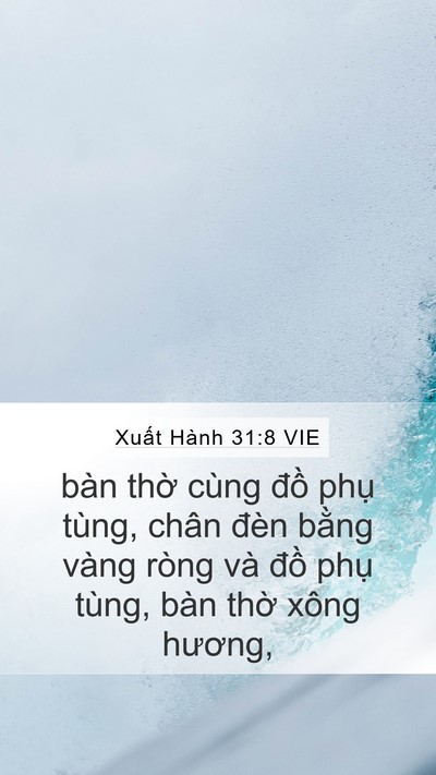 Xuất Hành 31:8 VIE Bible Verse Image