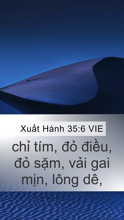 Xuất Hành 35:6 VIE Mobile Phone Wallpaper - chỉ tím, đỏ điều, đỏ sặm, vải gai - Mobile Bible Verse Wallpaper