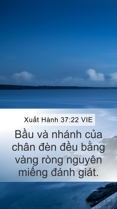 Xuất Hành 37:22 VIE Mobile Phone Wallpaper - Bầu và nhánh của chân đèn đều bằng - Mobile Bible Verse Wallpaper