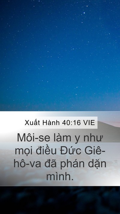 Xuất Hành 40:16 VIE Bible Verse Image