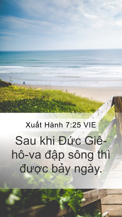 Xuất Hành 7:25 VIE Mobile Phone Wallpaper - Sau khi Đức Giê-hô-va đập sông thì - Mobile Bible Verse Wallpaper