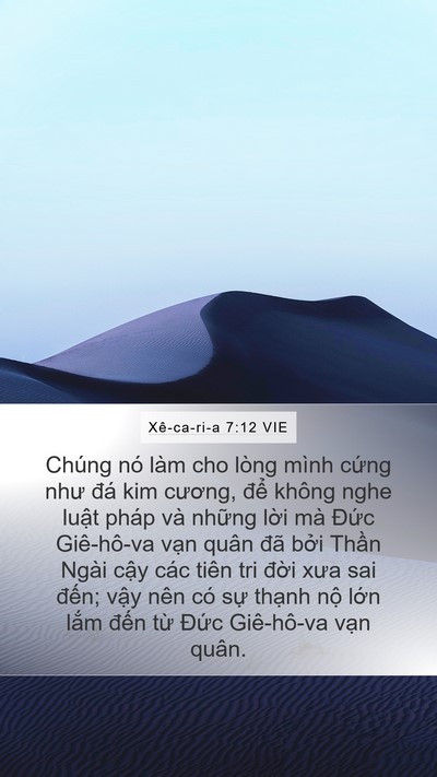 Xê-ca-ri-a 7:12 VIE Bible Verse Image