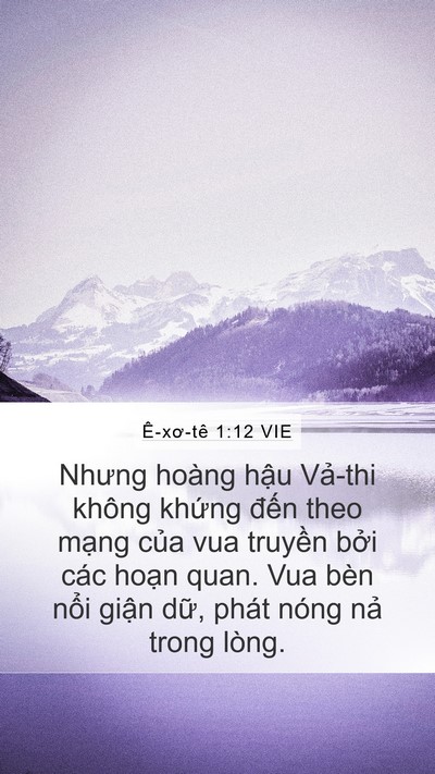 Ê-xơ-tê 1:12 VIE Bible Verse Image