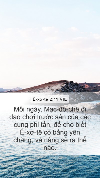Ê-xơ-tê 2:11 VIE Mobile Phone Wallpaper - Mỗi ngày, Mạc-đô-chê đi dạo chơi - Mobile Bible Verse Wallpaper
