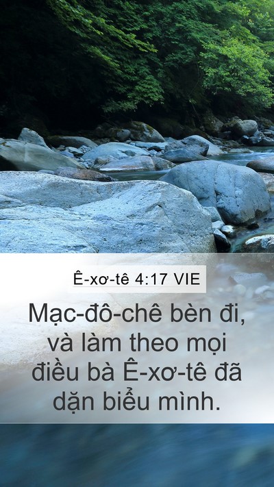 Ê-xơ-tê 4:17 VIE Mobile Phone Wallpaper - Mạc-đô-chê bèn đi, và làm theo mọi - Mobile Bible Verse Wallpaper