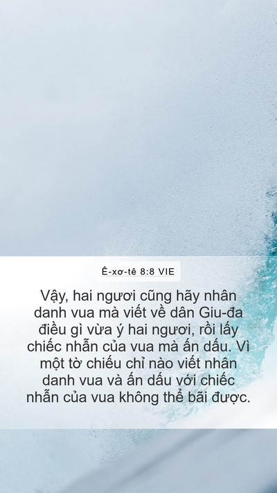 Ê-xơ-tê 8:8 VIE Bible Verse Image