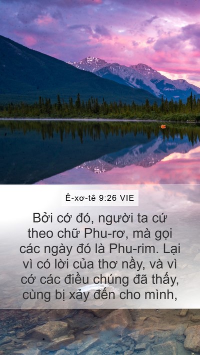 Ê-xơ-tê 9:26 VIE Mobile Phone Wallpaper - Bởi cớ đó, người ta cứ theo chữ - Mobile Bible Verse Wallpaper