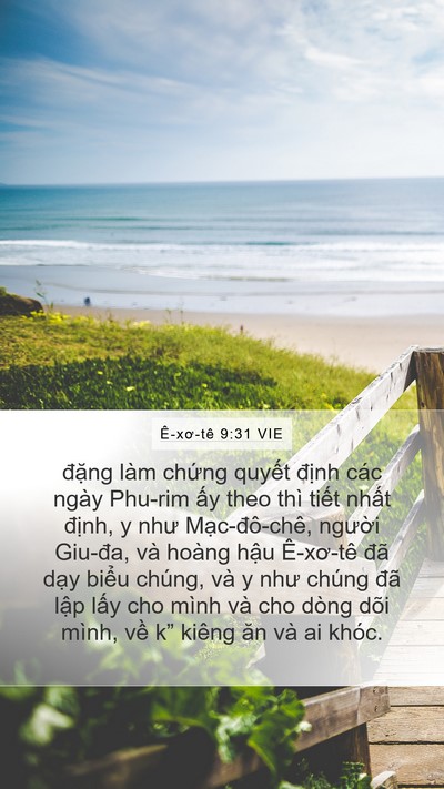 Ê-xơ-tê 9:31 VIE Mobile Phone Wallpaper - đặng làm chứng quyết định các ngày - Mobile Bible Verse Wallpaper