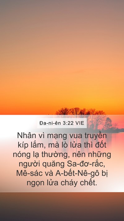 Ða-ni-ên 3:22 VIE Mobile Phone Wallpaper - Nhân vì mạng vua truyền kíp lắm, mà lò - Mobile Bible Verse Wallpaper