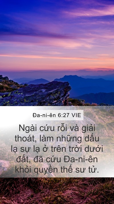 Ða-ni-ên 6:27 VIE Bible Verse Image