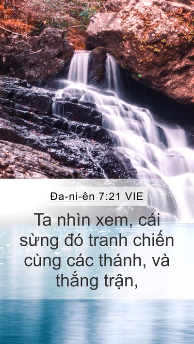 Ða-ni-ên 7:21 VIE Mobile Phone Wallpaper - Ta nhìn xem, cái sừng đó tranh chiến - Mobile Bible Verse Wallpaper