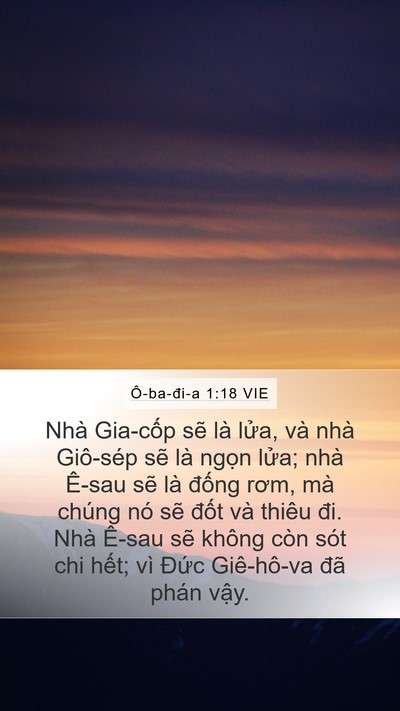 Ô-ba-đi-a 1:18 VIE Bible Verse Image